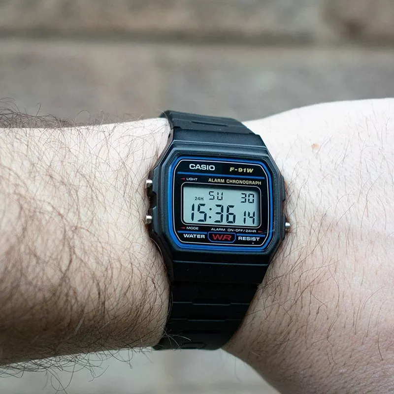 Casio Classic Retro Digital Dial Resin Watch- F-91W-1